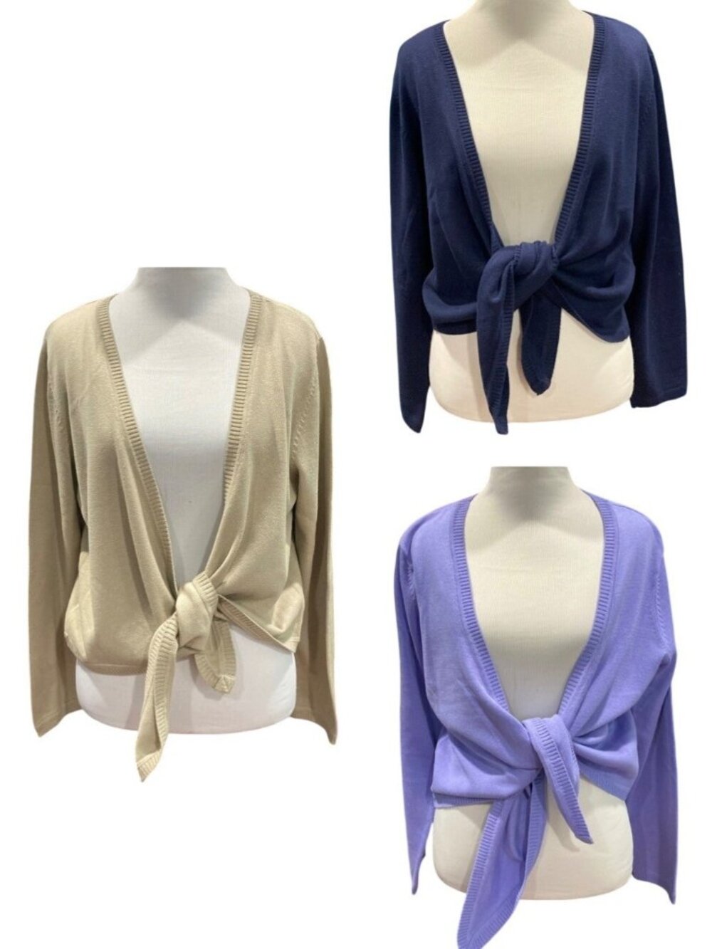 3 Appleseeds Open Front Cardigan Lot PL Multi Coastal Layer Resort Preppy Office